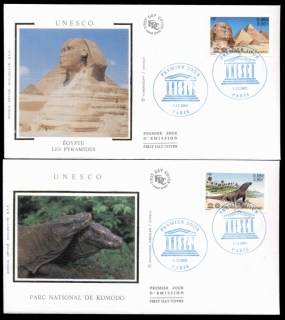 France-2001-UNESCO-2x-FDC