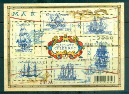 France-2008-Famous-Sailing-Ships-MS-MUH-lot80182