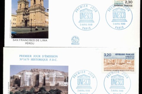 France-1990-UNESCO-2x-FDC