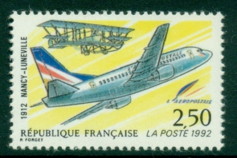 France-1992-The-80th-Anniversary-of-Nancy-Luneville-Airmail-Service-MUH