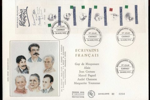 France-1993-Famous-Writers-booklet-pane-XLFDC