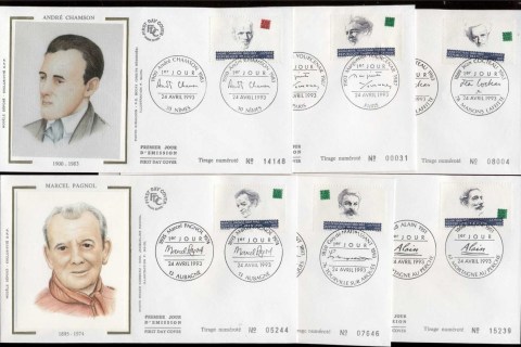 France-1993-Famous-men-Women-6x-FDC