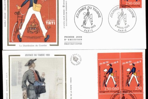 France-1993-Stamp-day-2x-FDC