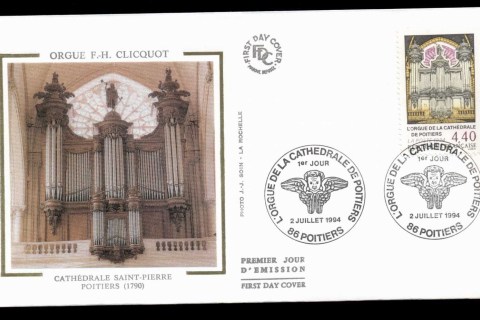France-1994-Poitiers-Cathedral-Organ-FDC