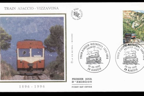 France-1996-Train-between-Ajaccio-Vizzavona-FDC