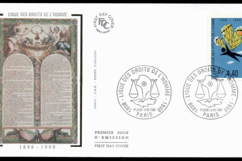 France-1998-league-of-Human-Rights-FDC