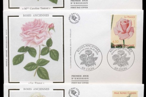 France-1999-World-Old-Roses-3x-FDC