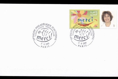 France-2001-Merci-personalised-FDC