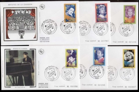 France-2001-Singers-6x-FDC