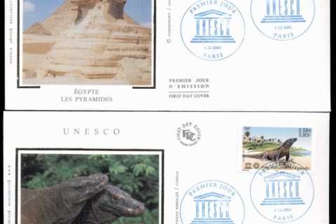 France-2001-UNESCO-2x-FDC