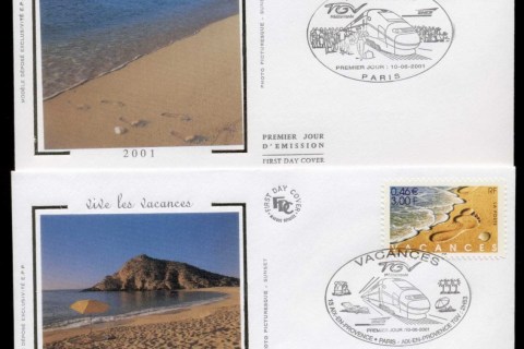 France-2001-Vacation-2x-FDC