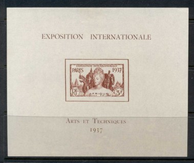 French Equatorial Africa 1937 Colonial Arts Exhibition MS