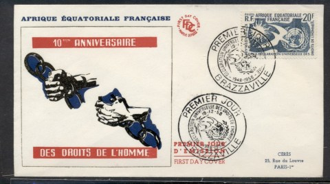 French Equatorial Africa 1958 Human Rights FDC