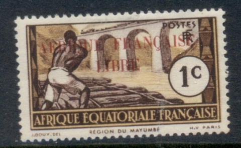 French Equatorial Africa 1940-41 Pictorials Opt Libre 1c C.