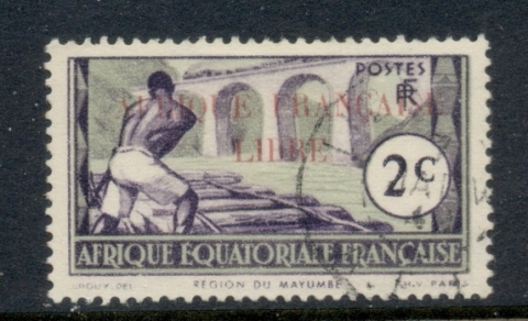 French Equatorial Africa 1940-41 Pictorials Opt Libre 2c C.