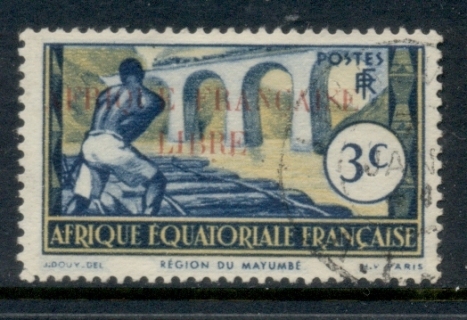 French Equatorial Africa 1940-41 Pictorials Opt Libre 3c C.