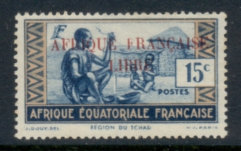 French Equatorial Africa 1940-41 Pictorials Opt Libre 15c C.