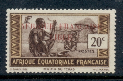 French Equatorial Africa 1940-41 Pictorials Opt Libre 20c C.