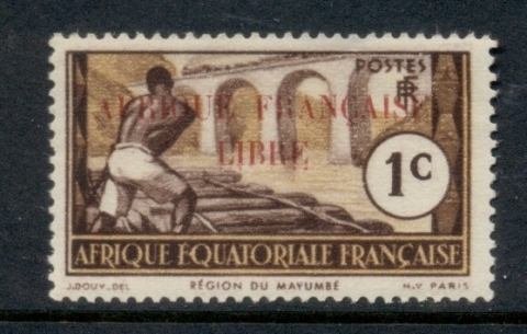 French Equatorial Africa 1940-41 Pictorials Opt Libre 1c C.