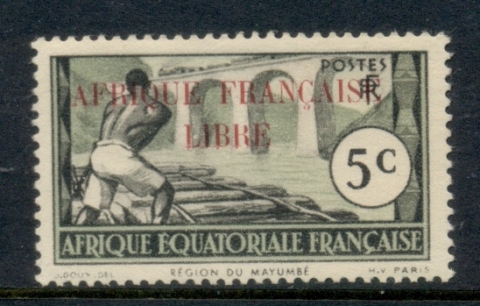 French Equatorial Africa 1940-41 Pictorials Opt Libre 5c C.