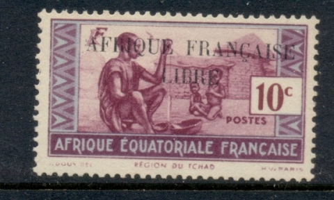 French Equatorial Africa 1940-41 Pictorials Opt Libre 10c B.