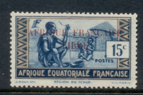 French Equatorial Africa 1940-41 Pictorials Opt Libre 15c C.