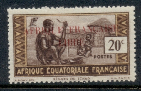 French Equatorial Africa 1940-41 Pictorials Opt Libre 20c C.