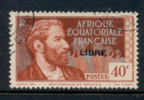 French Equatorial Africa 1940-41 Pictorials Opt Libre 40c B.