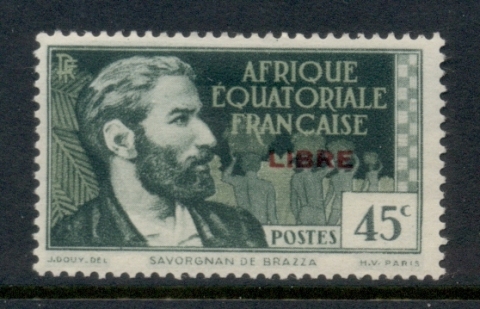 French Equatorial Africa 1940-41 Pictorials Opt Libre 45c C.