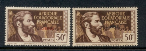 French Equatorial Africa 1940-41 Pictorials Opt Libre 50c C+B.