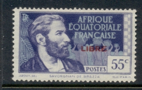 French Equatorial Africa 1940-41 Pictorials Opt Libre 55c C.