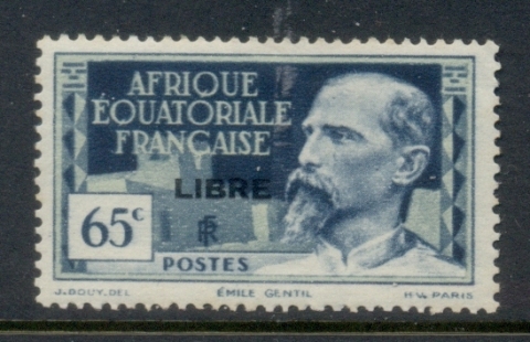 French Equatorial Africa 1940-41 Pictorials Opt Libre 65c B.