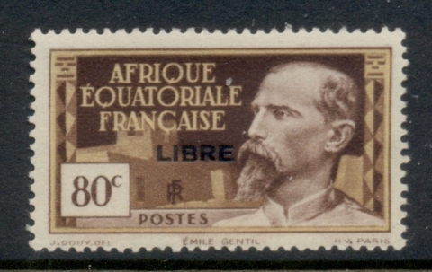 French Equatorial Africa 1940-41 Pictorials Opt Libre 80c B.