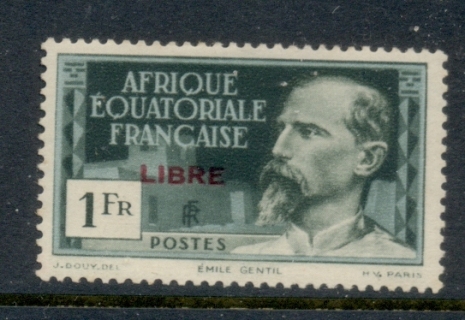 French Equatorial Africa 1940-41 Pictorials Opt Libre 1f green C.