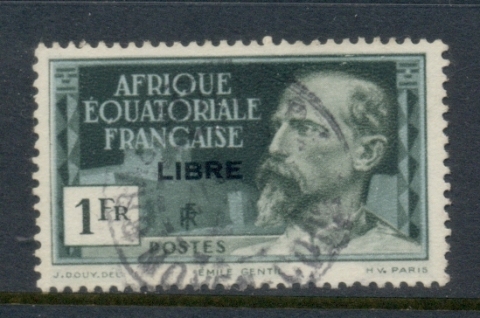 French Equatorial Africa 1940-41 Pictorials Opt Libre 1f green B.