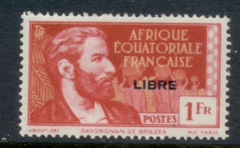 French Equatorial Africa 1940-41 Pictorials Opt Libre 1f red B.