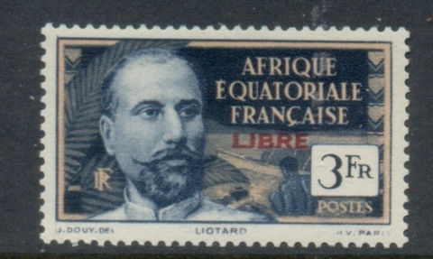 French Equatorial Africa 1940-41 Pictorials Opt Libre 3f C.