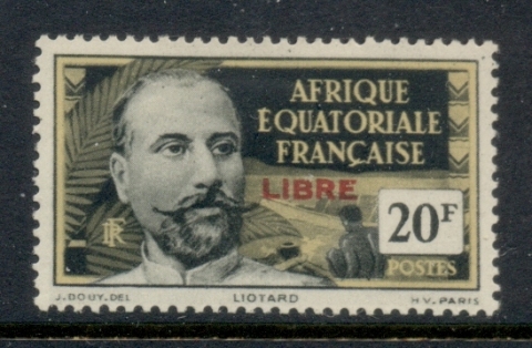 French Equatorial Africa 1940-41 Pictorials Opt Libre 20f C.