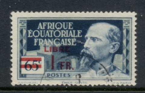 French Equatorial Africa 1940 Pictorials Opt Libre Surch 1f on 65c C.