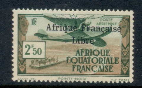 French Equatorial Africa 1940-41 Air Post Planes Opt Libre 2.50f