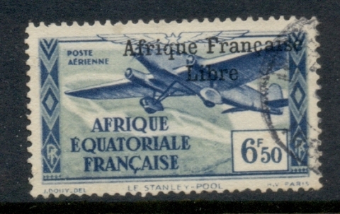 French Equatorial Africa 1940-41 Air Post Planes Opt Libre 6.50f