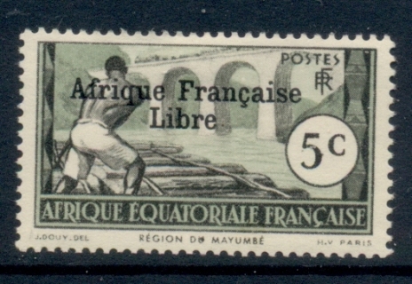 French Equatorial Africa 1940-41 Pictorials Opt Libre 5c B.