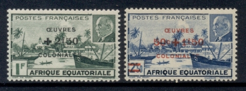 French Equatorial Africa 1944 Petain Opt Colonial development Fund