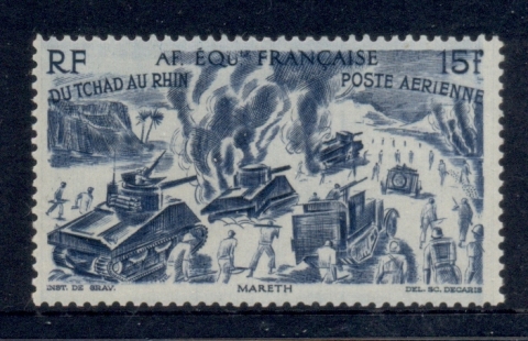 French Equatorial Africa 1946 Chad to Rhine 15f