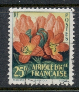 French Equatorial Africa 1958 Flowers 25f