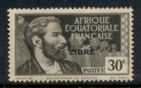 French Equatorial Africa 1940-41 Pictorial Opt Libre 30c (B)