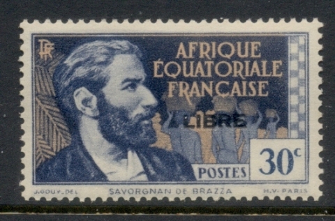 French Equatorial Africa 1940-41 Pictorial Opt Libre 30c (B)