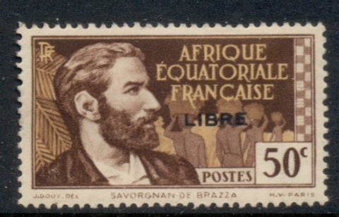 French Equatorial Africa 1940-41 Pictorial Opt Libre 50c (B)