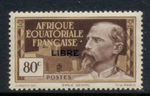 French Equatorial Africa 1940-41 Pictorial Opt Libre 80c