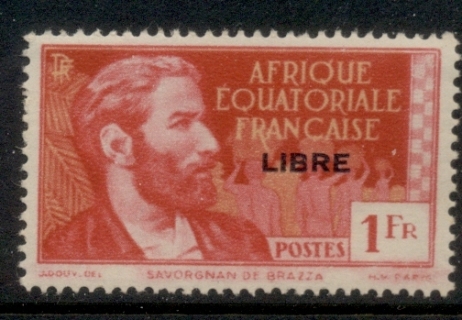 French Equatorial Africa 1940-41 Pictorial Opt Libre 1f